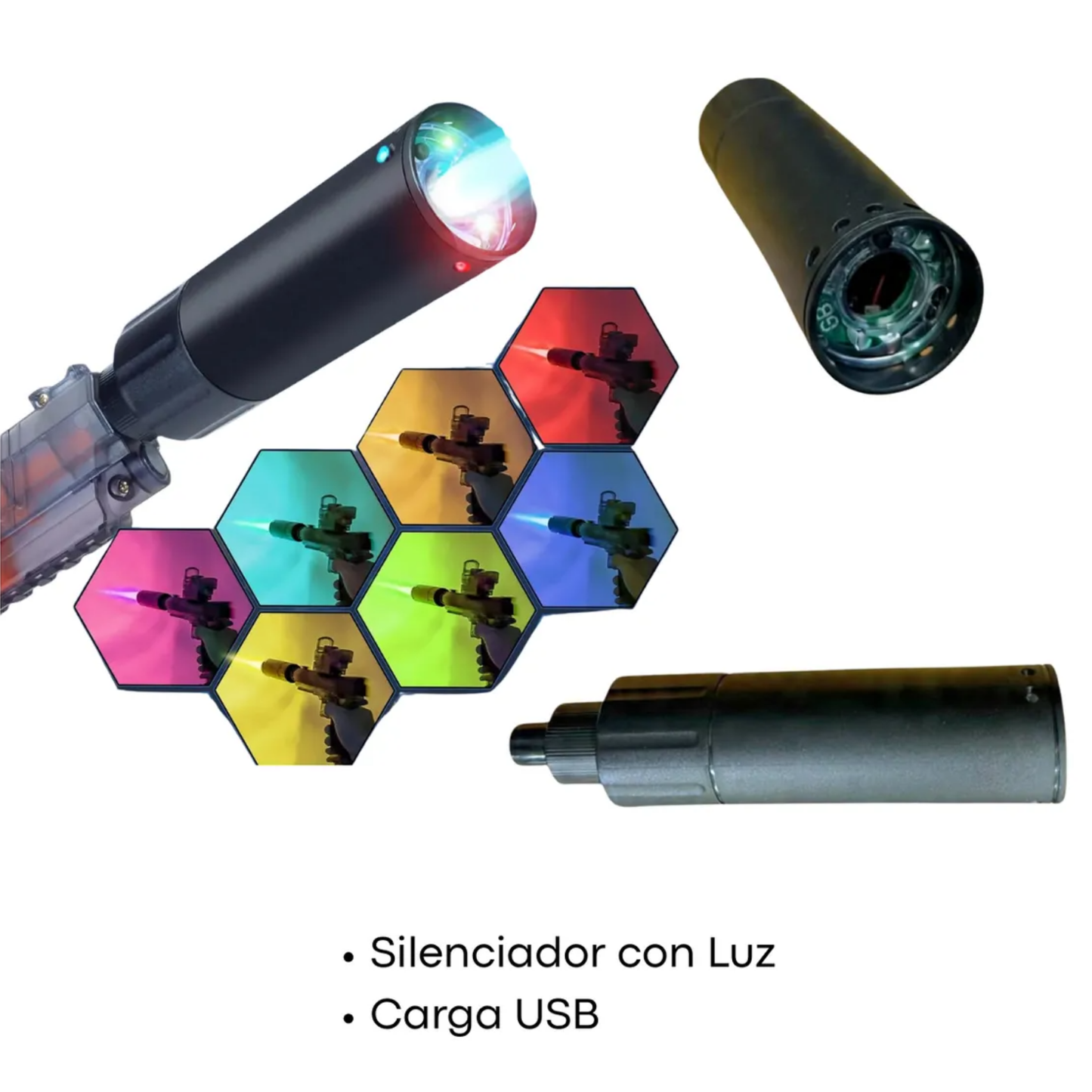 Pistola de Agua Eléctrica Automática con Luces RGB