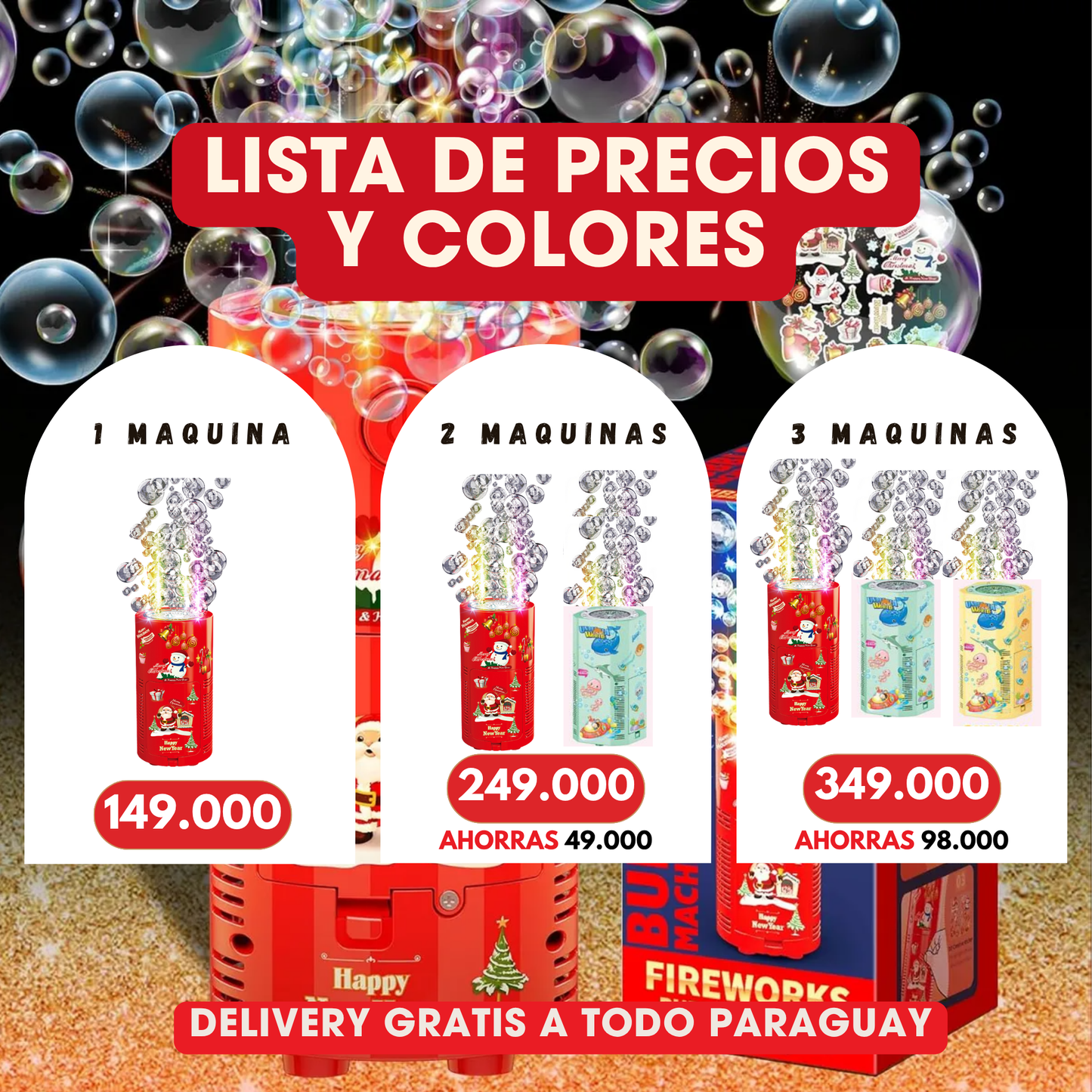 Maquina de burbujas navideño