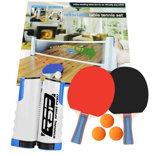 Juego de Ping-Pong con Red Retráctil 2 Raquetas + pelotas