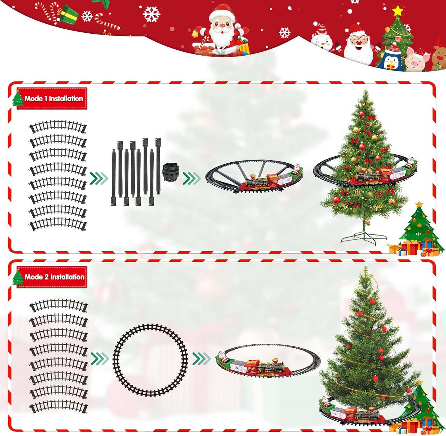 Tren de Navidad con luces y sonidos