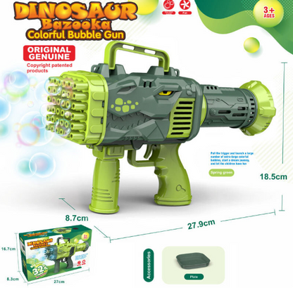 Pistola de burbujas de dinosuario
