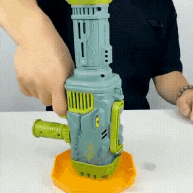 Pistola de burbujas de dinosuario