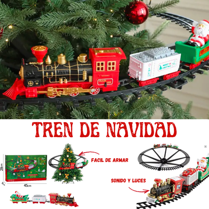 Tren de Navidad con luces y sonidos