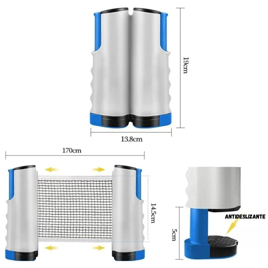 Juego de Ping-Pong con Red Retráctil 2 Raquetas + pelotas